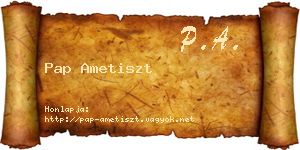 Pap Ametiszt névjegykártya